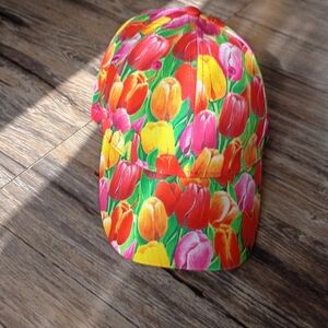 Colorful Tulip Print Adjustable Cap